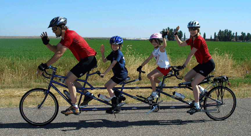 Bicycle built for four people